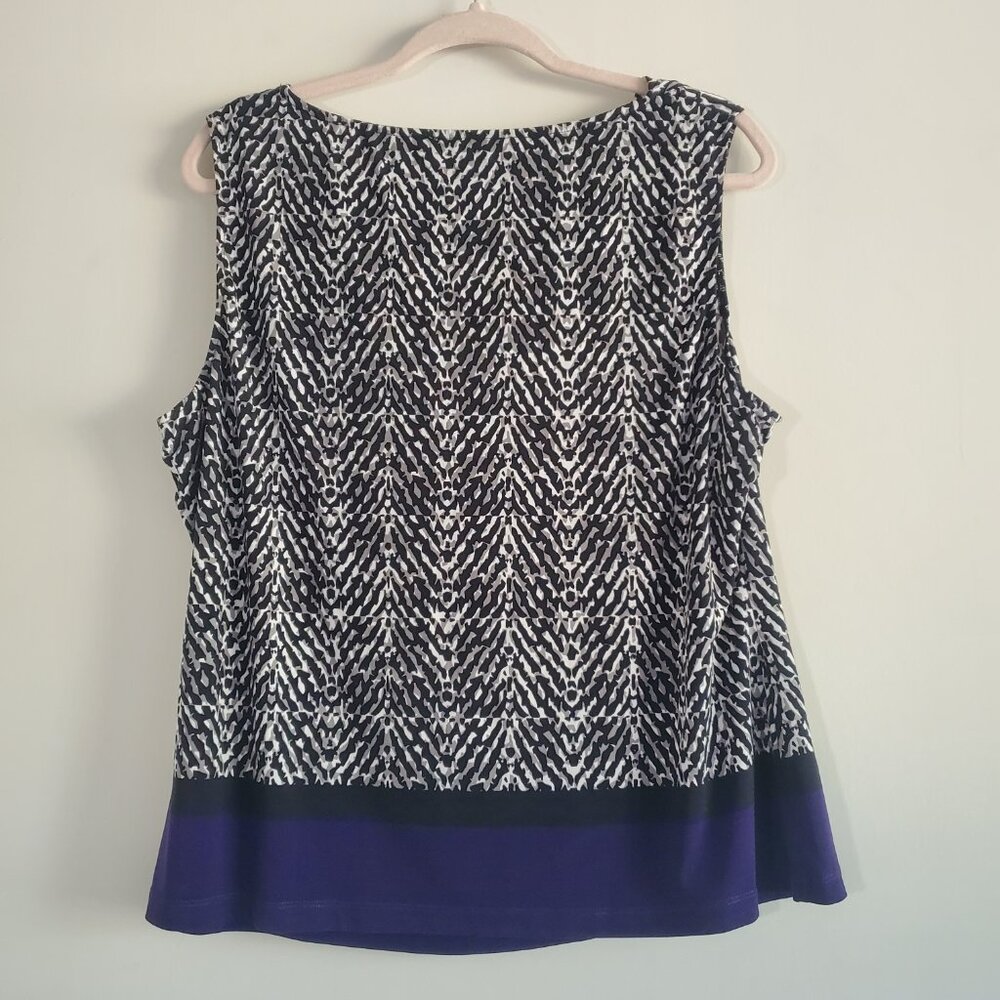 Calvin Klein Women's Printed Top Large Sleeveless Cowl Neck Business Casual Work - Picture 6 of 10